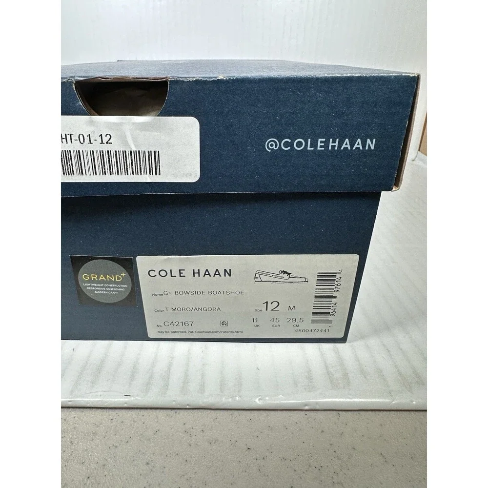 Size 12 Cole Haan G+ Bowside Boat Shoes Brown Leather Men Casual Slip On NEW
